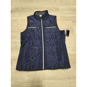 Kim Rogers Petite Women's‎ Puffer Vest-Royal Blue Size PM